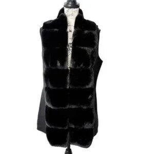J. McLaughlin Black Fur Vest - Sersha